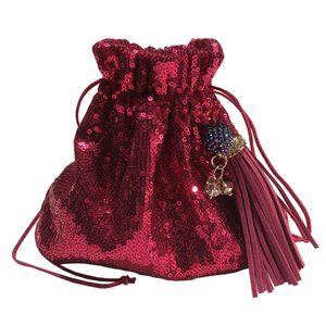Sequin Pouch Bag with Matching Tassel